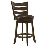 Counter Stool - Murphy Ladder Back Counter Height Swivel Bar Stool Dark Cherry and Brown