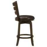 Counter Stool - Murphy Ladder Back Counter Height Swivel Bar Stool Dark Cherry and Brown