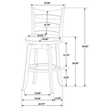 Counter Stool - Murphy Ladder Back Counter Height Swivel Bar Stool Dark Cherry and Brown