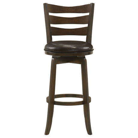 Bar Stool - Murphy Ladder Back Pub Height Swivel Bar Stool Dark Cherry and Brown