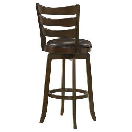 Bar Stool - Murphy Ladder Back Pub Height Swivel Bar Stool Dark Cherry and Brown