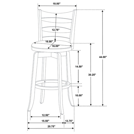 Bar Stool - Murphy Ladder Back Pub Height Swivel Bar Stool Dark Cherry and Brown