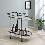 Bar Cart - Desiree 2-tier Bar Cart with Casters Black