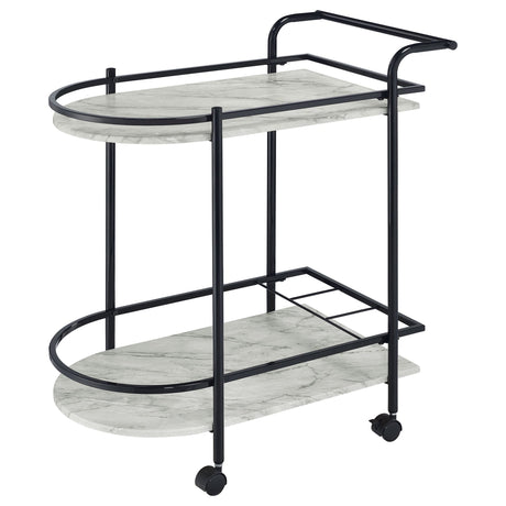 Desiree 2 - tier Bar Cart with Casters Black | Coaster - 181376 - Home Elegance USA - 4