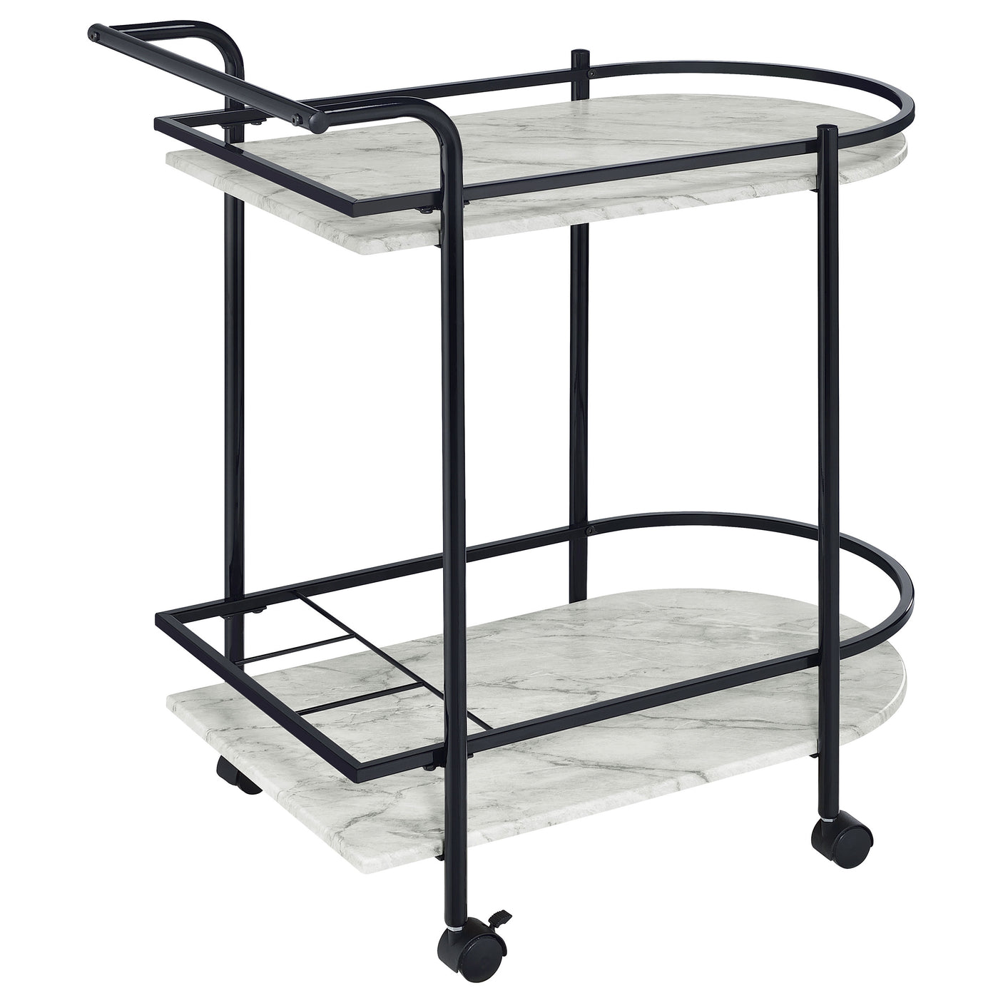 Bar Cart - Desiree 2-tier Bar Cart with Casters Black