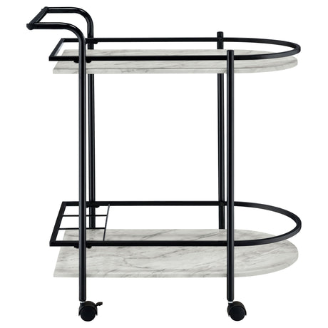 Desiree 2 - tier Bar Cart with Casters Black | Coaster - 181376 - Home Elegance USA - 9