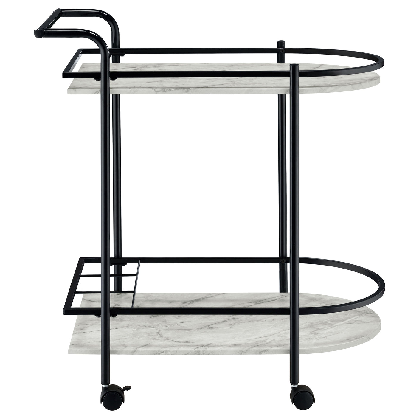 Bar Cart - Desiree 2-tier Bar Cart with Casters Black