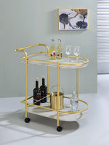 Bar Cart - Desiree 2-tier Bar Cart with Casters Gold