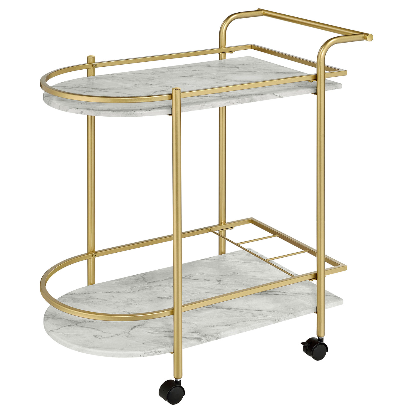 Bar Cart - Desiree 2-tier Bar Cart with Casters Gold