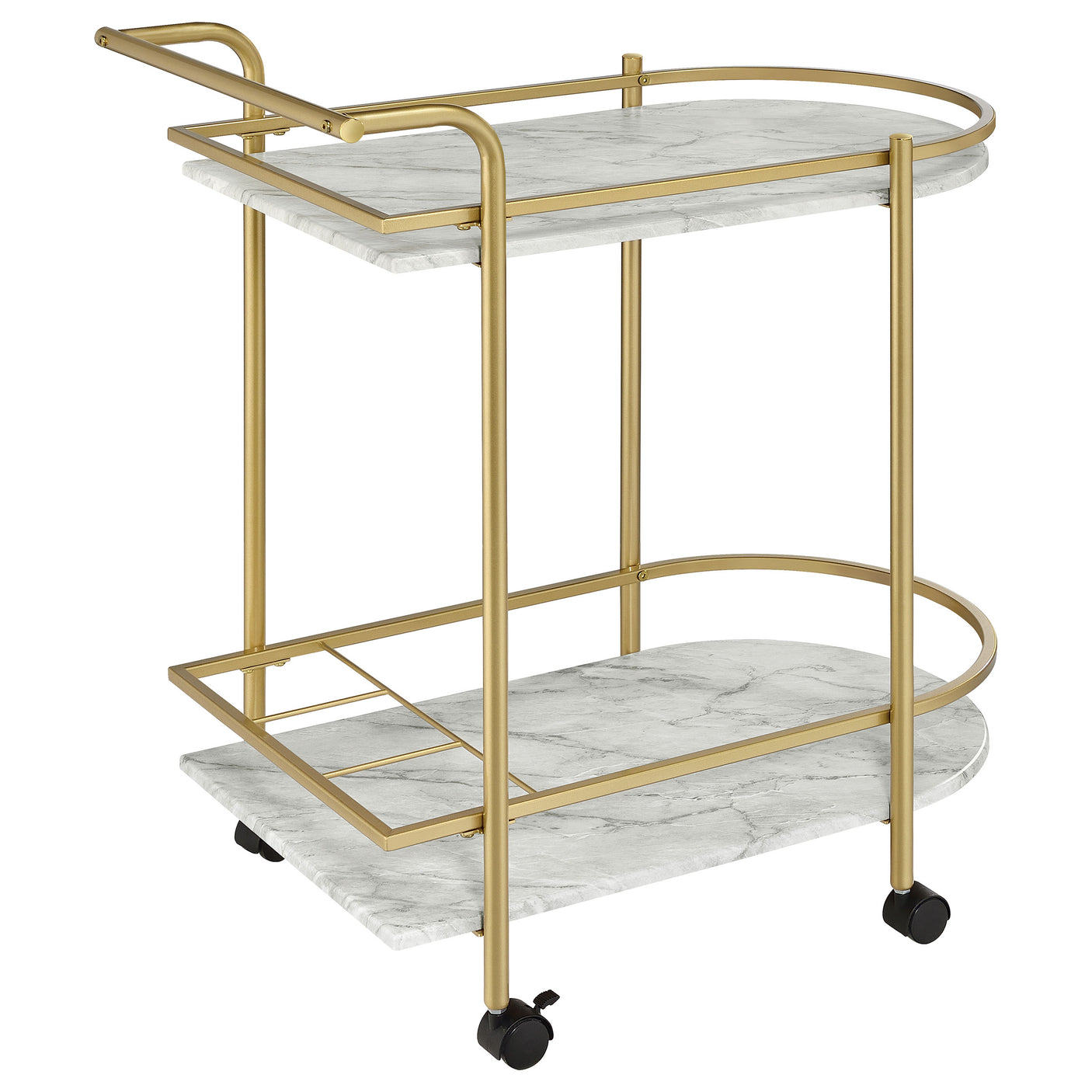 Bar Cart - Desiree 2-tier Bar Cart with Casters Gold