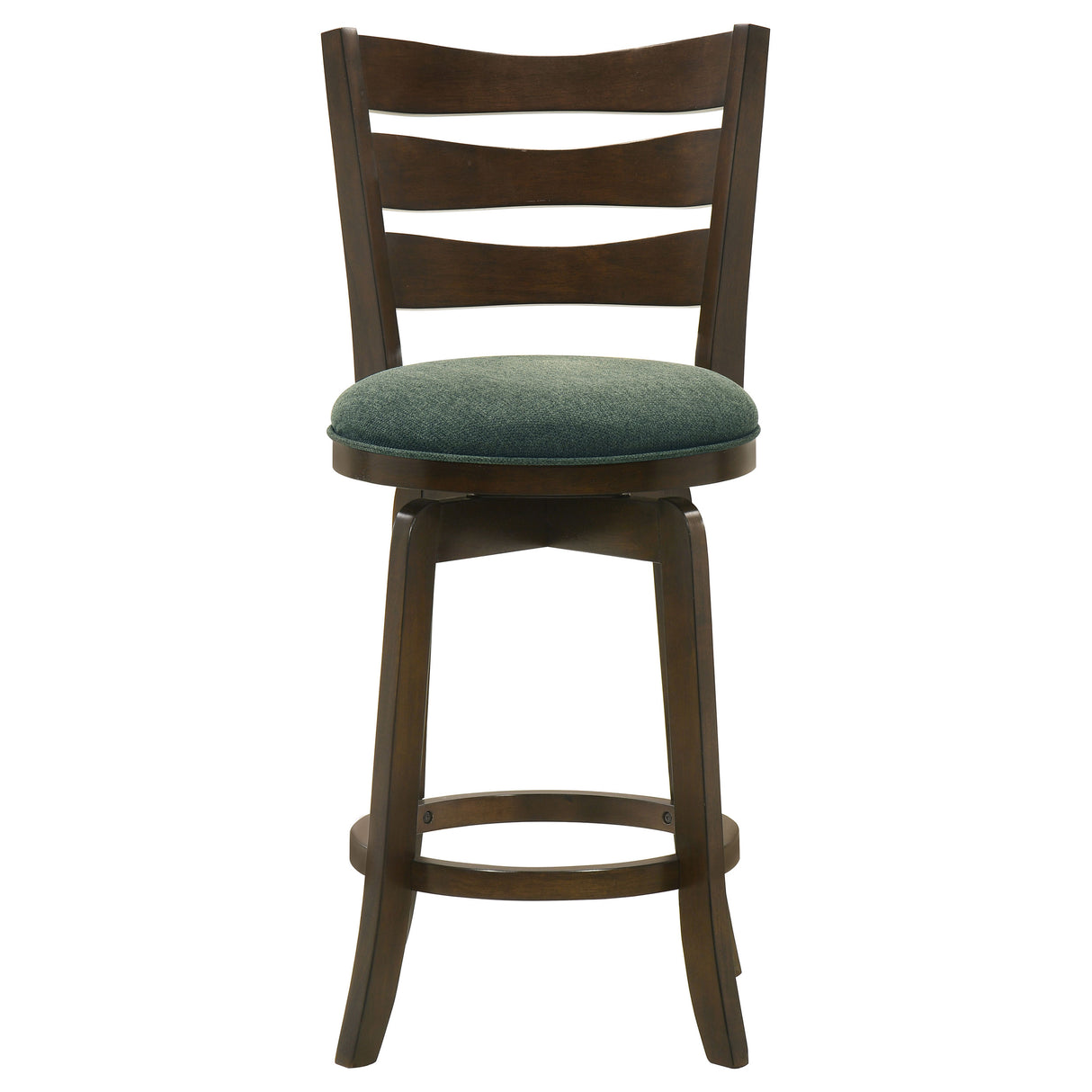 Counter Stool - Murphy Ladder Back Counter Height Swivel Bar Stool Dark Cherry and Hunter Green