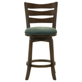 Counter Stool - Murphy Ladder Back Counter Height Swivel Bar Stool Dark Cherry and Hunter Green