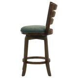 Counter Stool - Murphy Ladder Back Counter Height Swivel Bar Stool Dark Cherry and Hunter Green