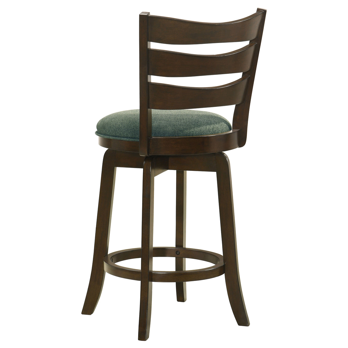 Counter Stool - Murphy Ladder Back Counter Height Swivel Bar Stool Dark Cherry and Hunter Green