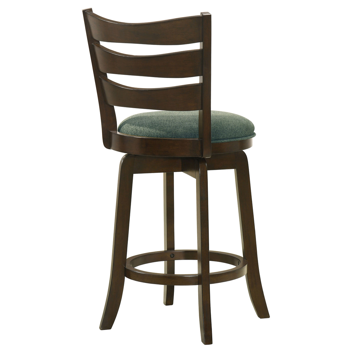 Counter Stool - Murphy Ladder Back Counter Height Swivel Bar Stool Dark Cherry and Hunter Green