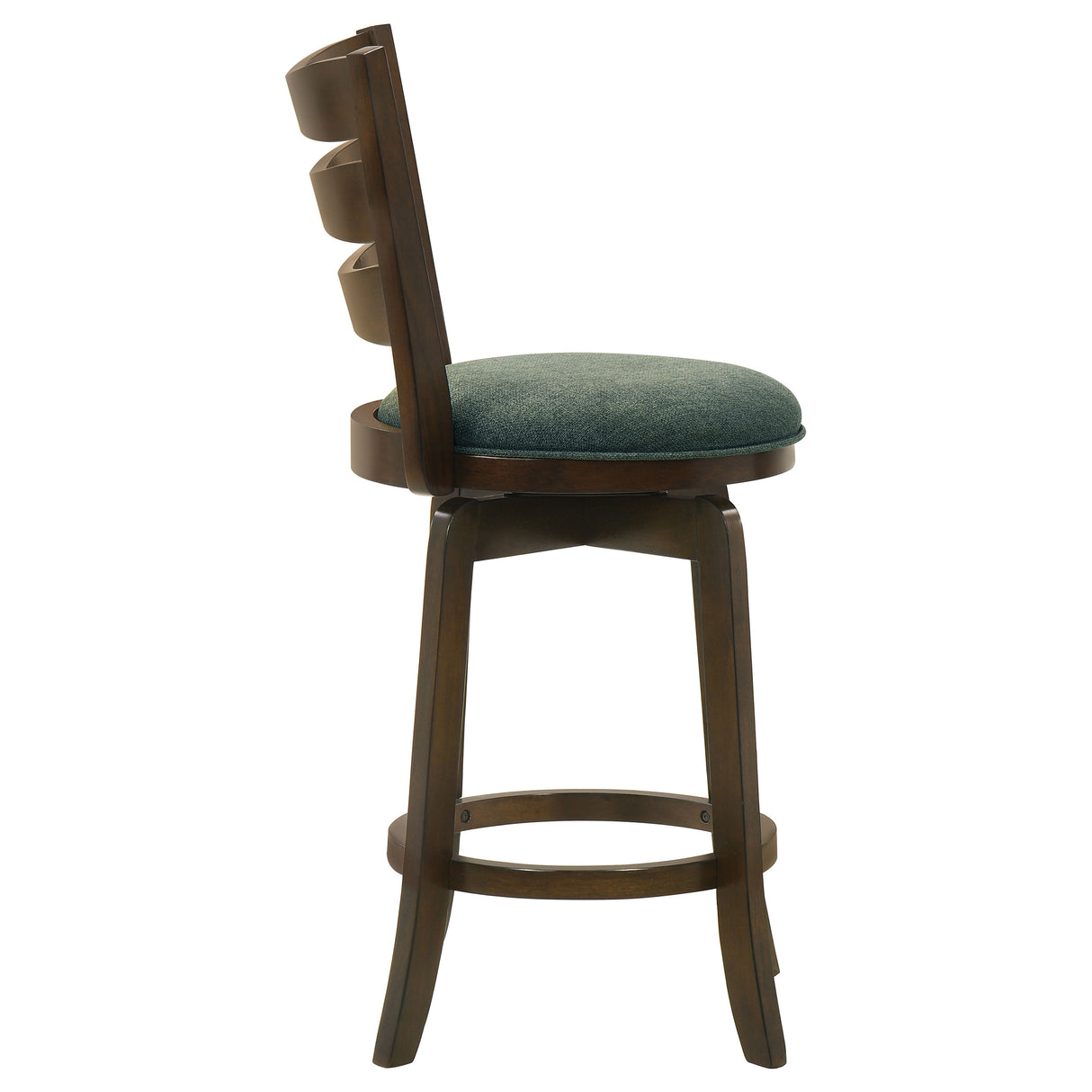 Counter Stool - Murphy Ladder Back Counter Height Swivel Bar Stool Dark Cherry and Hunter Green