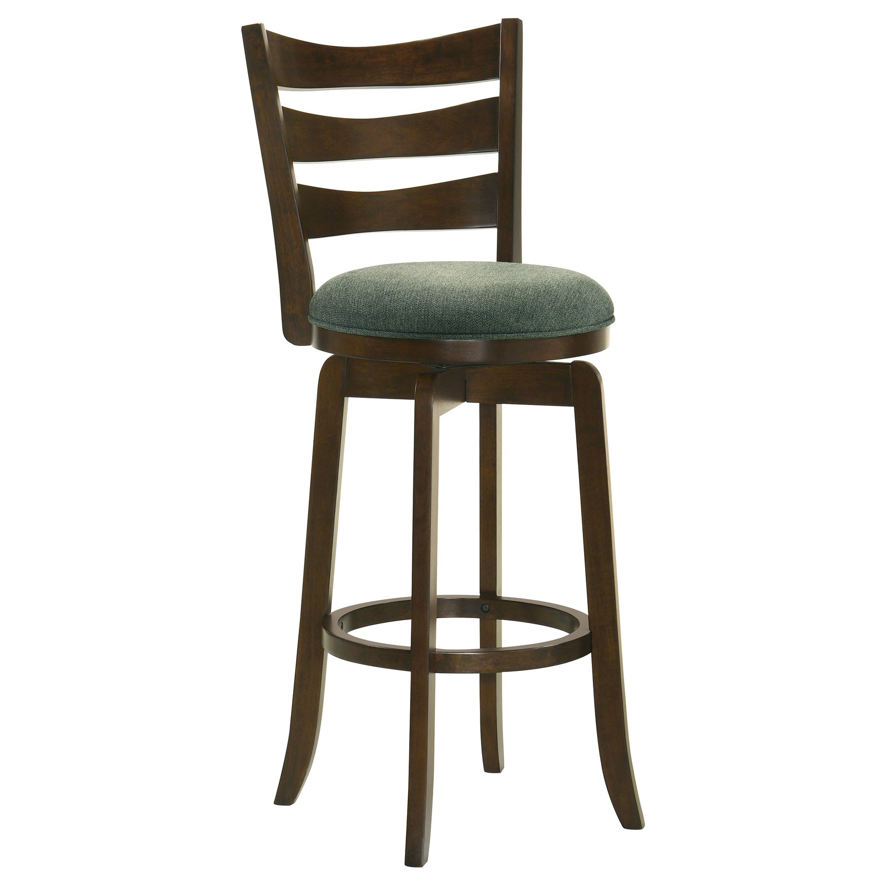 Bar Stool - Murphy Ladder Back Pub Height Swivel Bar Stool Dark Cherry and Hunter Green