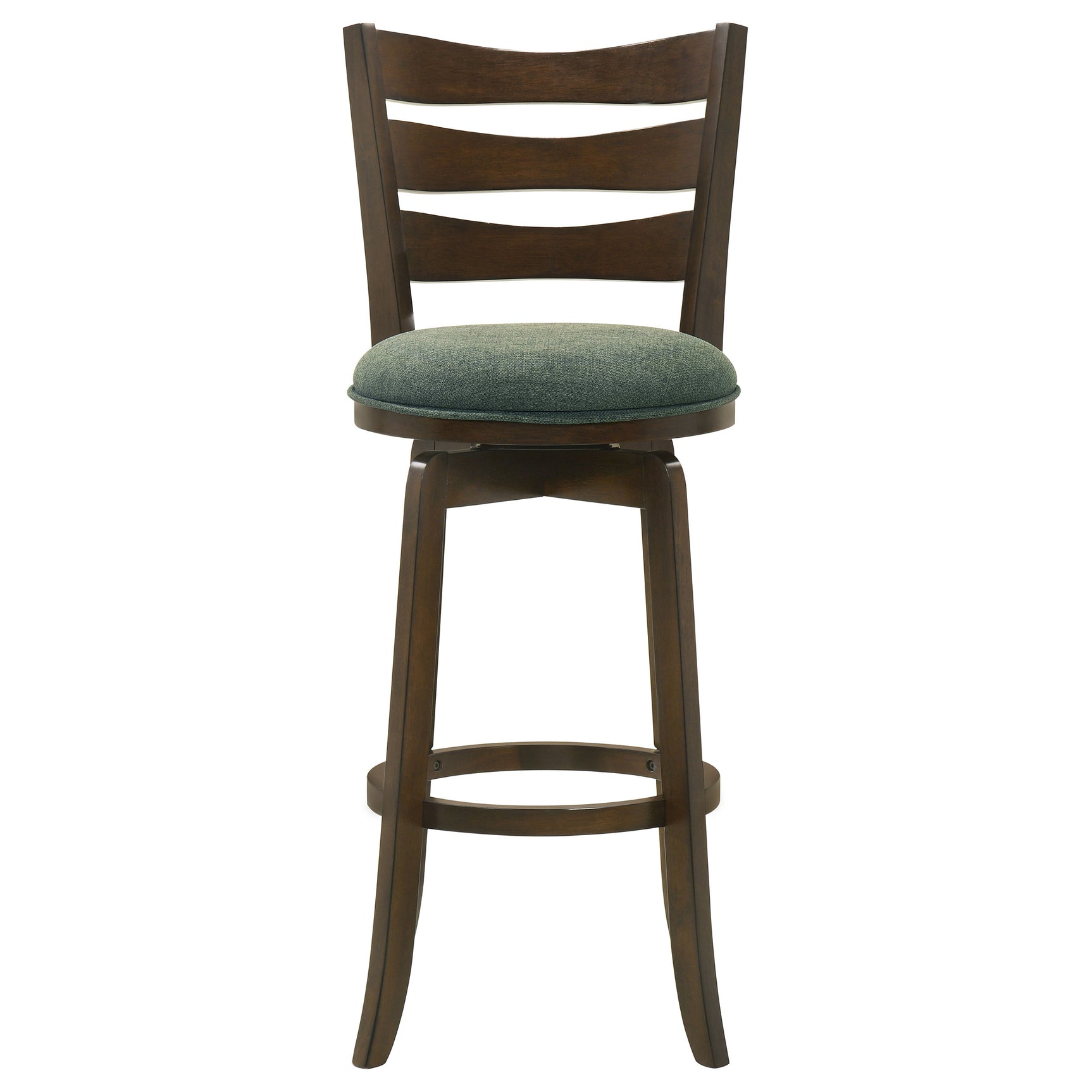 Bar Stool - Murphy Ladder Back Pub Height Swivel Bar Stool Dark Cherry and Hunter Green