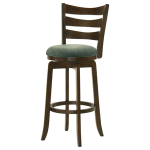 Bar Stool - Murphy Ladder Back Pub Height Swivel Bar Stool Dark Cherry and Hunter Green