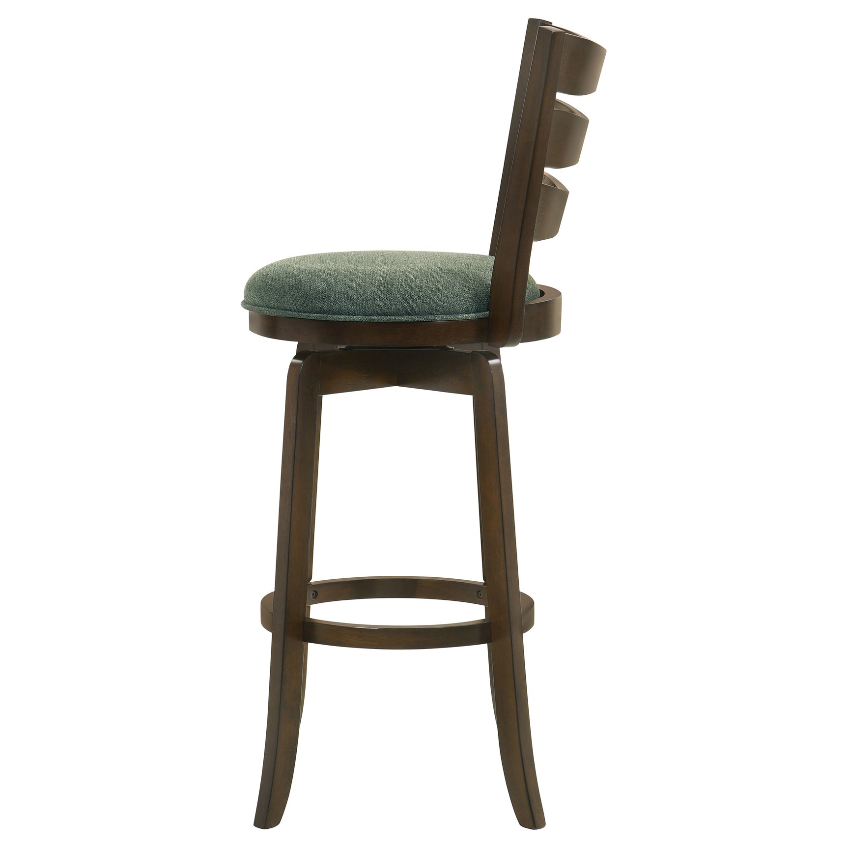 Bar Stool - Murphy Ladder Back Pub Height Swivel Bar Stool Dark Cherry and Hunter Green