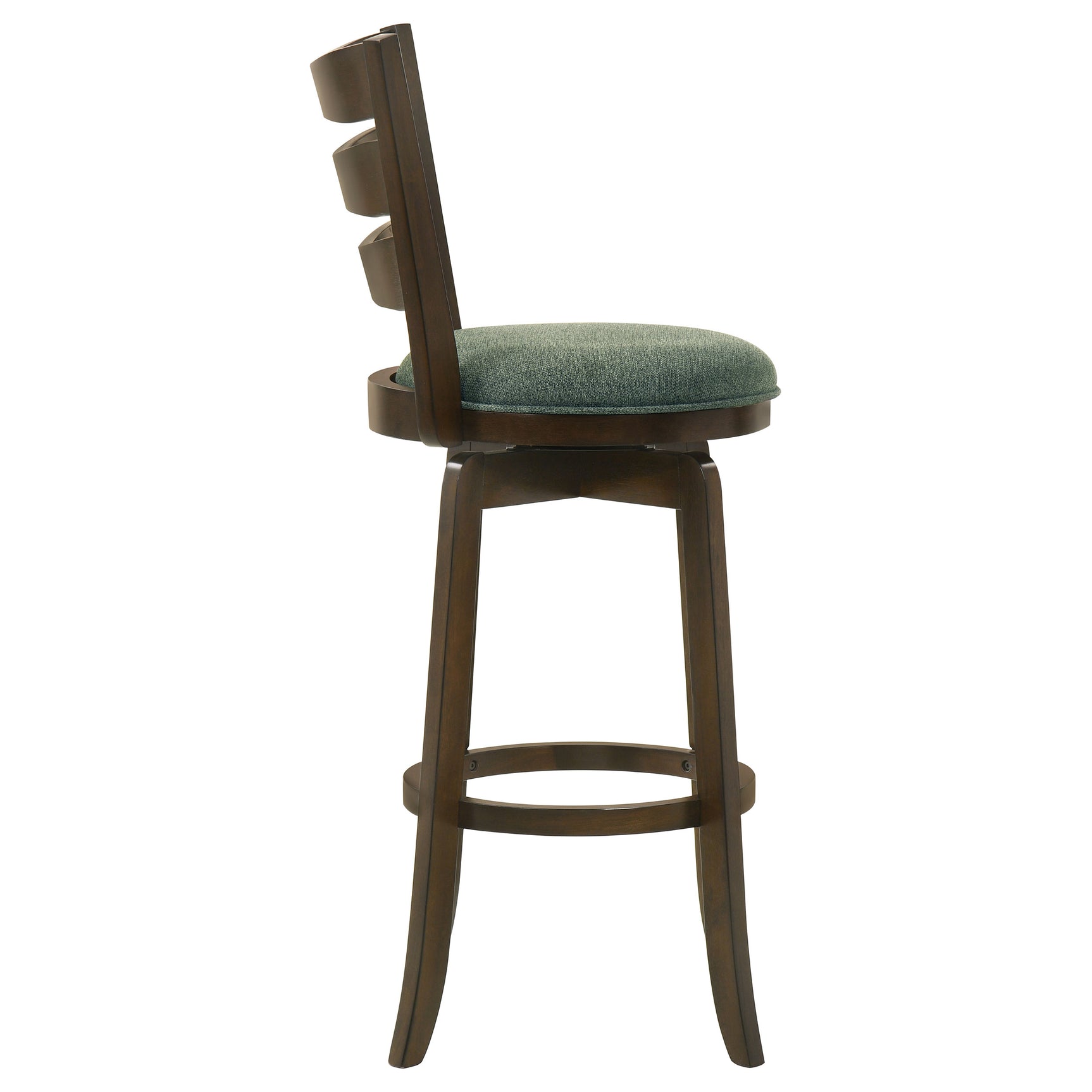 Bar Stool - Murphy Ladder Back Pub Height Swivel Bar Stool Dark Cherry and Hunter Green