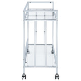 Cara Rectangular Glass Bar Cart Chrome | Coaster - 181382 - Home Elegance USA - 7