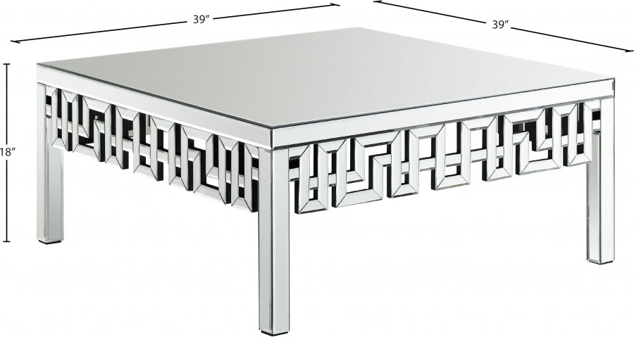 Aria Coffee Table In Mirrored - 412-C | Meridian - sold by Home Elegance USA