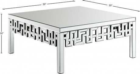 Aria Coffee Table In Mirrored - 412-C | Meridian - sold by Home Elegance USA