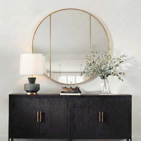 Amram Round Mirror - Gold by Uttermost - View 2