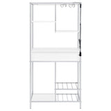 Wine Cabinet - Figueroa 5-shelf Wine Cabinet with Storage Drawer White High Gloss and Chrome