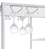 Wine Cabinet - Figueroa 5-shelf Wine Cabinet with Storage Drawer White High Gloss and Chrome