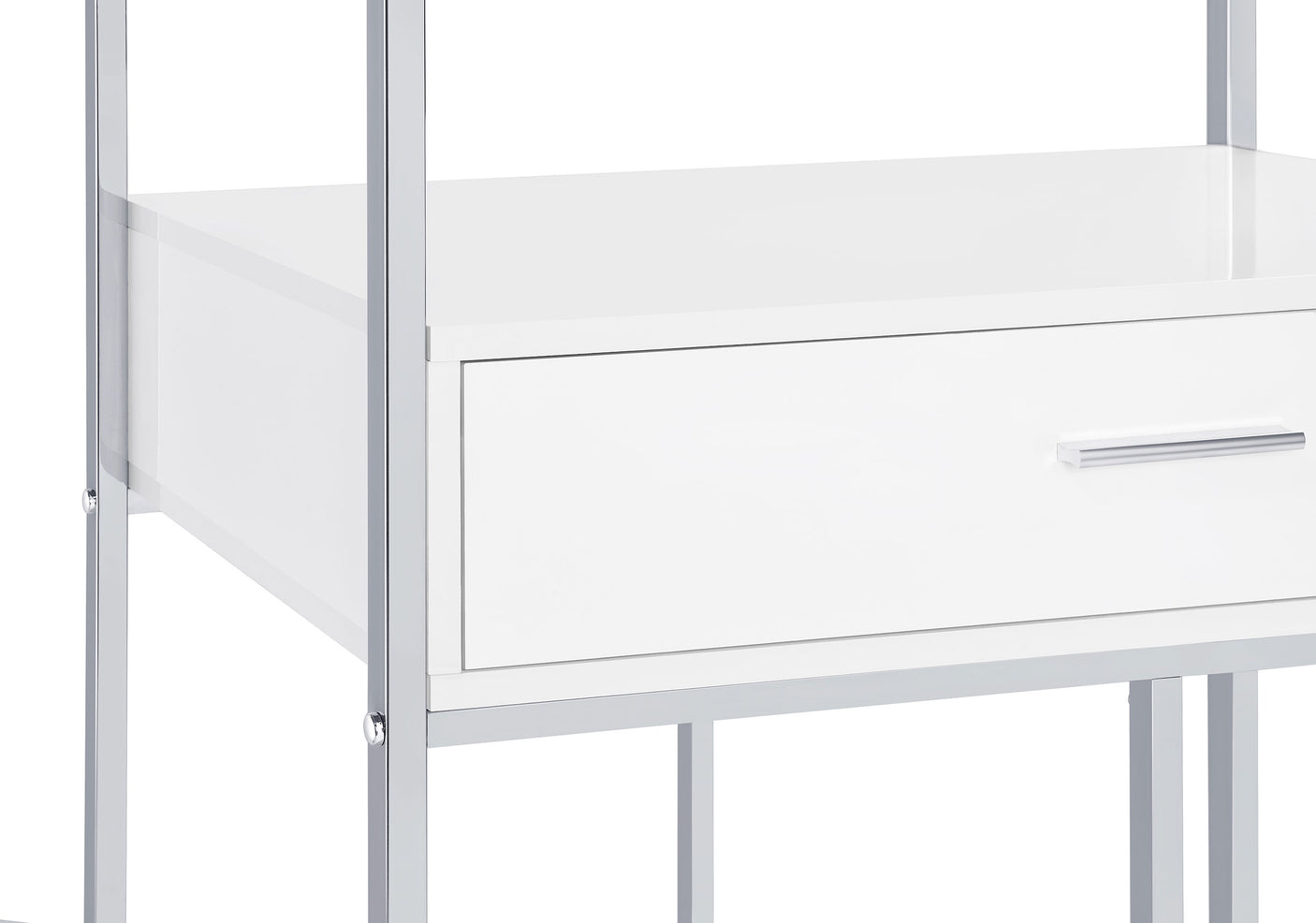 Wine Cabinet - Figueroa 5-shelf Wine Cabinet with Storage Drawer White High Gloss and Chrome