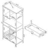 Wine Cabinet - Figueroa 5-shelf Wine Cabinet with Storage Drawer White High Gloss and Chrome