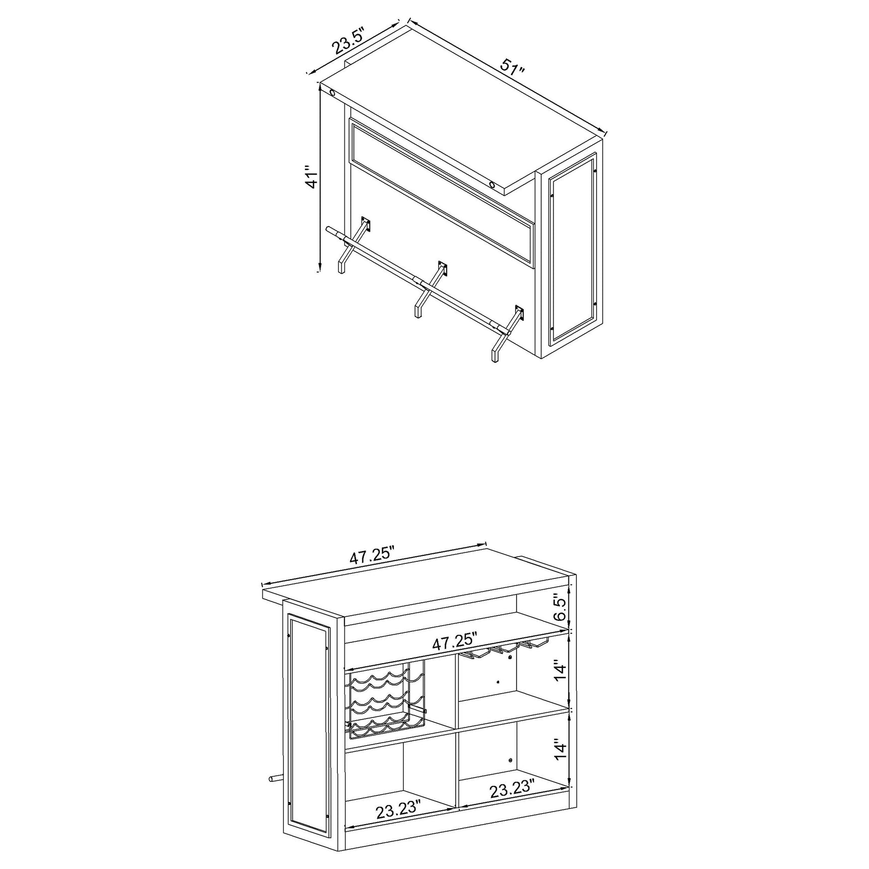 Home Bar - Joe 5-shelf Bar Unit Aged Oak