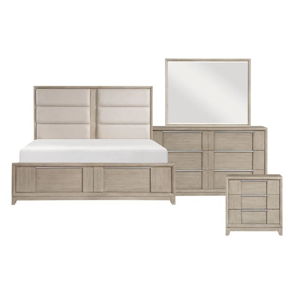 McKewen Light Gray Ash Veneer Platform Bedroom Set with Storage – Homelegance