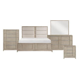 McKewen Light Gray Ash Veneer Platform Bedroom Set with Storage – Homelegance