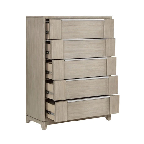 McKewen Light Gray Ash Veneer Platform Bedroom Set with Storage – Homelegance - sold by Home Elegance USA