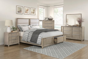 McKewen Light Gray Ash Veneer Platform Bedroom Set with Storage – Homelegance - sold by Home Elegance USA