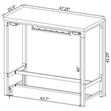 Bar Table - Norcrest Pub Height Bar Table with Acrylic Legs and Wine Storage White High Gloss