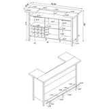 Home Bar - Bellemore Rectangular Storage Bar Unit Rustic Oak