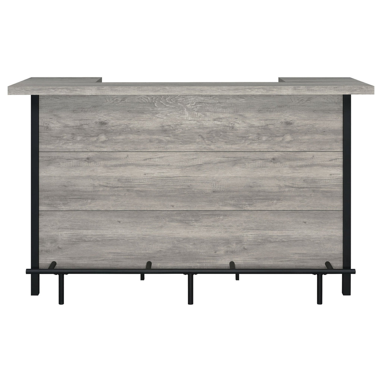 Bellemore Bar Unit with Footrest Grey Driftwood and Black | Coaster | Home Elegance USA