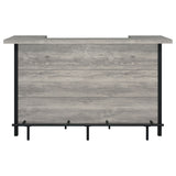 Home Bar - Bellemore Bar Unit with Footrest Grey Driftwood and Black