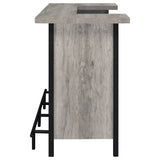 Bellemore Bar Unit with Footrest Grey Driftwood and Black | Coaster - 182105 - Home Elegance USA - 6