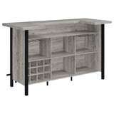 Bellemore Bar Unit with Footrest Grey Driftwood and Black | Coaster | Home Elegance USA