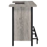 Home Bar - Bellemore Bar Unit with Footrest Grey Driftwood and Black