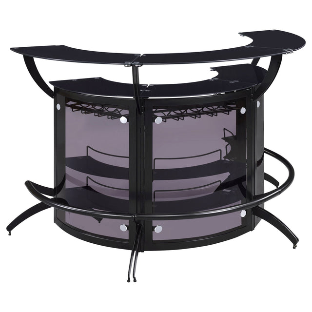 Dallas 2 - shelf Curved Home Bar Smoke and Black Glass (Set of 3) - 182135 - S3 - image - 1