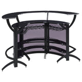 Dallas 2 - shelf Curved Home Bar Smoke and Black Glass (Set of 3) - 182135 - S3 - image - 7