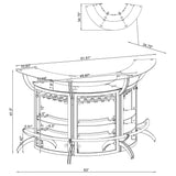 Dallas 2 - shelf Curved Home Bar White and Frosted Glass (Set of 3) - 182136 - S3 - image - 12