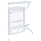 Dallas 2 - shelf Home Bar White and Frosted Glass | Coaster - 182136 - Home Elegance USA - 1