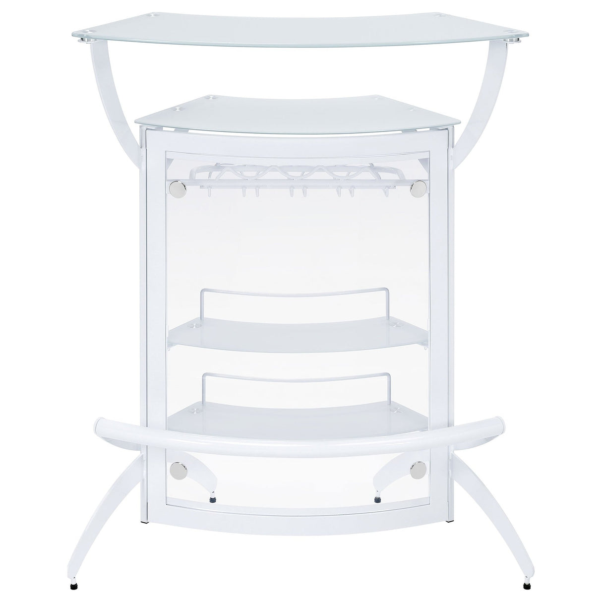 Dallas 2 - shelf Home Bar White and Frosted Glass | Coaster - 182136 - Home Elegance USA - 4